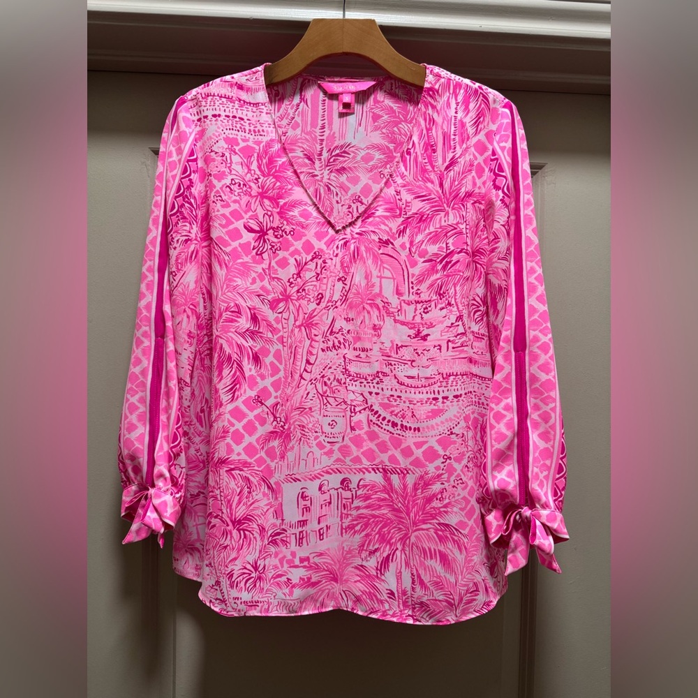 Lilly Pulitzer Pamala Top in Paradise Pink size Small - Picture 3 of 15
